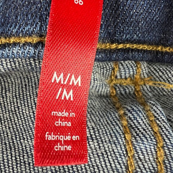 Spanx Jean Women 29x32* Pull On Flare High Rise Blue Stretch Denim Tag M #20327R - Picture 7 of 16